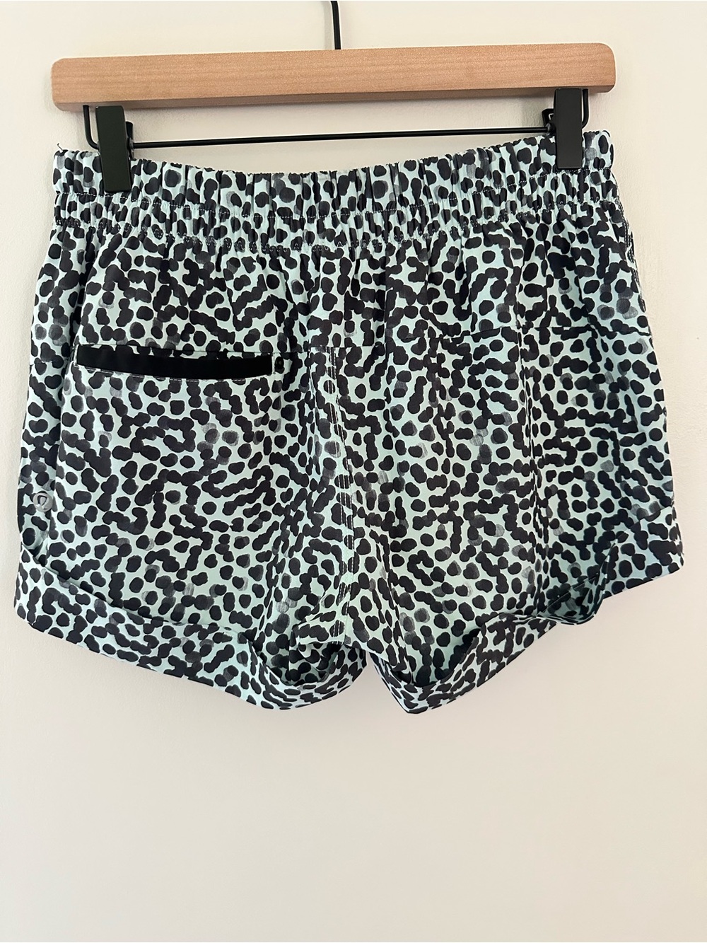 Lululemon Spring Break Away 3” Mint Green with Black Dot Print Drawstring Shorts - Picture 3 of 14